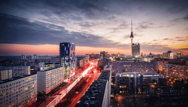 Blick auf die Skyline von Berlin - auch hier bietet Vodafone Jobs an