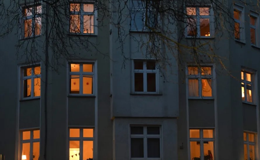 Windows in an apartment building