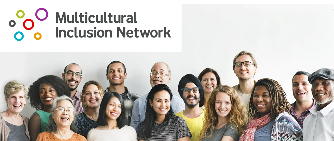 Image of many people from different ethnicities celebrating multicultural inclusion month