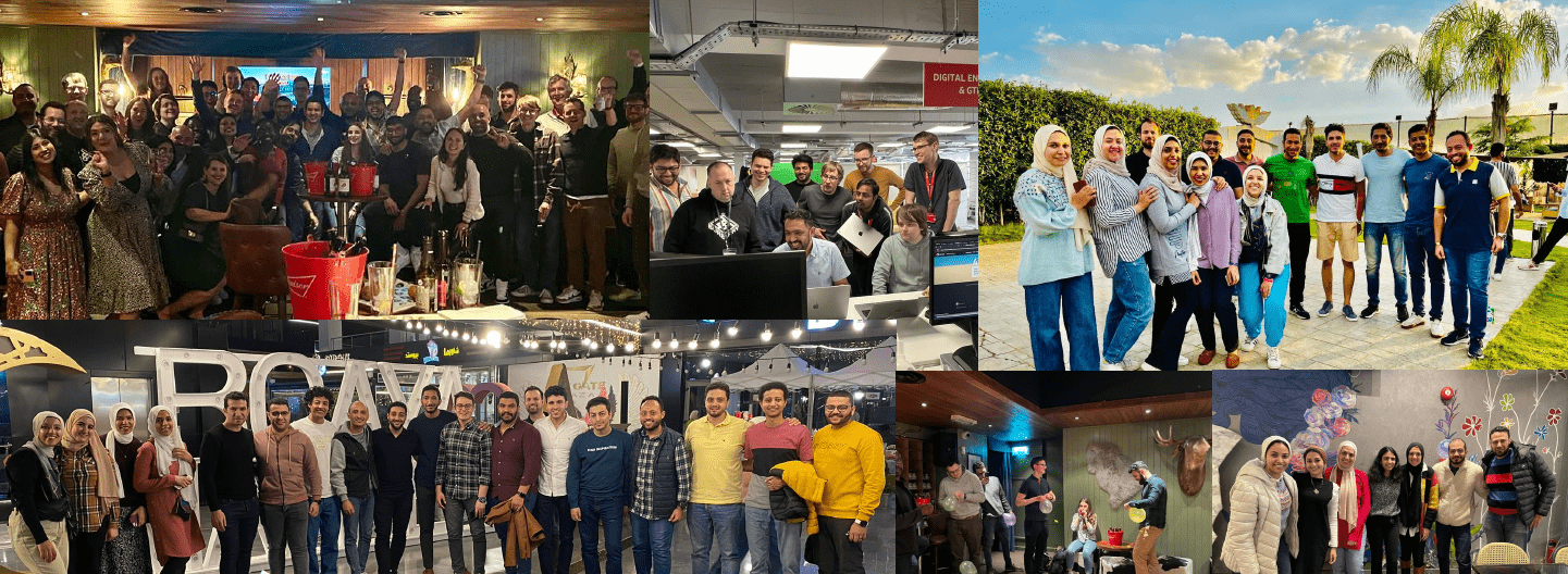 Multiple images of people in team events