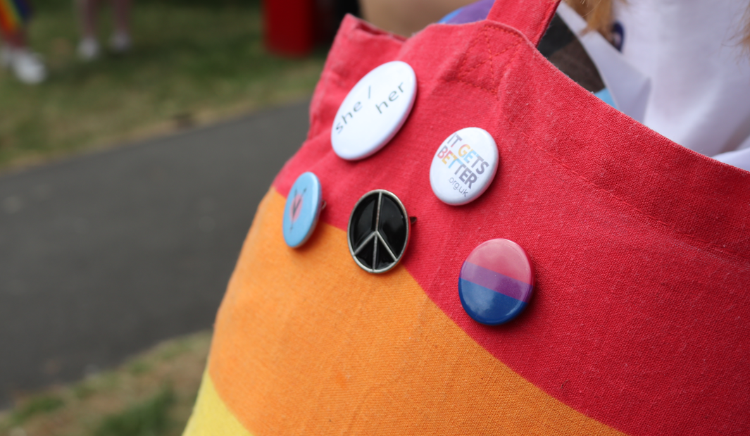 Bag with LGBT badges