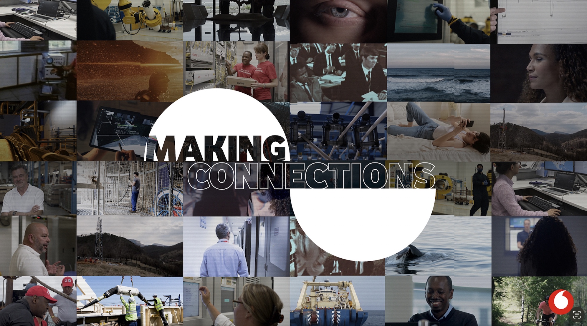 Lots of small images of our Subsea engineering teams and technology creating a collage
